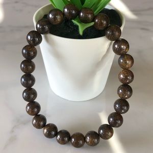 Bronzite 8mm Natural Stone Beads Stretchable Bracelet